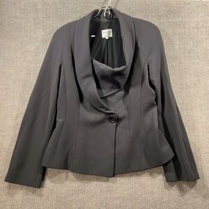 Armani Collezioni Blazer Jacket Chocolate Italy Size 8 Structural Cowl